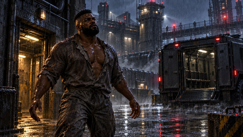 Buchanan in the rain during his escape from Sherman.